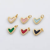 18K Gold pvd Heart charm enamel charm - Tarnish Resistant