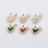 18K Gold PVD Heart charm enamel charm - Tarnish Resistant
