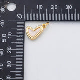18K Gold PVD Heart charm enamel charm - Tarnish Resistant