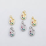 18K Gold PVD Paint pallet charm - Tarnish Resistant