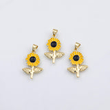 18K Gold PVD Flower charm Charm s Charms - Tarnish Resistant