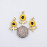 18K Gold PVD Flower charm Charm s Charms - Tarnish Resistant