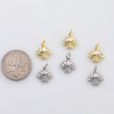 18K Gold PVD Sea shell scallop shell charm - Tarnish Resistant