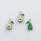 18K Gold PVD Avocado Charm Enamel Fruit Charm Charm s Charms - Tarnish Resistant