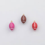 18K Gold PVD Football charm enamel charm - Tarnish Resistant