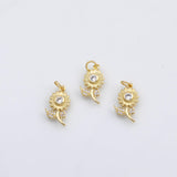 18K Gold PVD Flower charm Charm s Charms - Tarnish Resistant