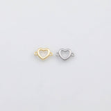 18K Gold pvd Heart connector charm - Tarnish Resistant