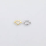 18K Gold PVD Heart connector charm - Tarnish Resistant