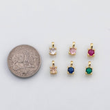 18K Gold PVD Birthstone charms square charm - Tarnish Resistant