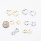 18K Gold PVD Heart Hoop earrings 12K One pair per order - Tarnish Resistant