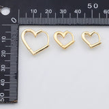 18K Gold PVD Heart Hoop earrings 12K One pair per order - Tarnish Resistant