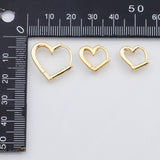 18K Gold PVD Heart Hoop earrings 12K One pair per order - Tarnish Resistant