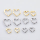 18K Gold PVD Heart Hoop earrings 12K One pair per order - Tarnish Resistant