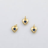 18K Gold PVD Blue Heart charm - Tarnish Resistant