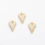 18K Gold pvd White Enamel Heart - Tarnish Resistant