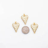 18K Gold PVD White Enamel Heart - Tarnish Resistant