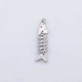 18K Gold PVD Fish bone with flexible spine charm Charm s Charms - Tarnish Resistant
