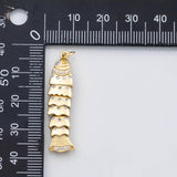18K Gold PVD Fish Charm with flexible spine Charm Charm s Charms - Tarnish Resistant