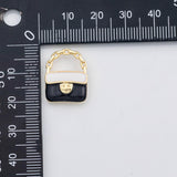 18K Gold PVD Purse Charm H Bag Enamel Charm Charm s Charms - Tarnish Resistant