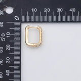 18K Gold PVD Rectangle Hoop earrings 22K One pair per order - Tarnish Resistant