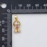 18K Gold PVD Pink Fish Charm Charm s Charms - Tarnish Resistant