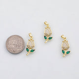 18K Gold PVD Flower rose charm - Tarnish Resistant