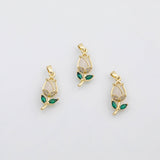 18K Gold PVD Flower rose charm - Tarnish Resistant