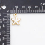 18K Gold PVD Enamel Starfish Star Fish charm - Tarnish Resistant