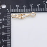 18K Gold PVD Hook eye clasp closure finding - Tarnish Resistant