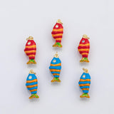 18K Gold PVD Enamel Fish charm - Tarnish Resistant