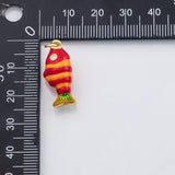 18K Gold PVD Enamel Fish charm - Tarnish Resistant