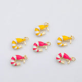 18K Gold PVD Shrimp charm enamel charm - Tarnish Resistant