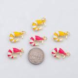 18K Gold PVD Shrimp charm enamel charm - Tarnish Resistant