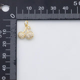 18K Gold PVD Cherry cherries fruit charm - Tarnish Resistant