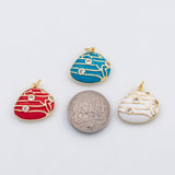 18K Gold PVD Shell charm enamel charm - Tarnish Resistant