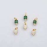 18K Gold PVD Clover charm enamel charm - Tarnish Resistant
