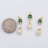 18K Gold PVD Clover charm enamel charm - Tarnish Resistant