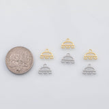 18K Gold PVD Triple three hole connector charm - Tarnish Resistant