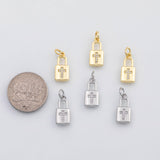 18K Gold PVD Lock Cross charm - Tarnish Resistant