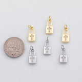 18K Gold PVD Lock Cross charm - Tarnish Resistant