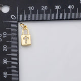 18K Gold PVD Lock Cross charm - Tarnish Resistant