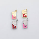 18K Gold PVD Chocolate bar charm cy charm - Tarnish Resistant