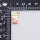 18K Gold PVD Chocolate bar charm cy charm - Tarnish Resistant