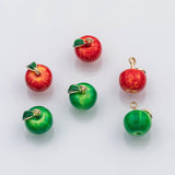 18K Gold PVD Apple charm enamel fruit charm - Tarnish Resistant