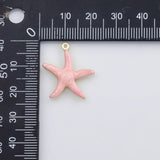 18K Gold PVD Starfish star fish charm enamel ocean beach summer charm - Tarnish Resistant