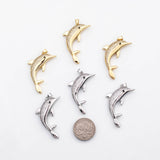 18K Gold PVD Dolphin pendant charm - Tarnish Resistant