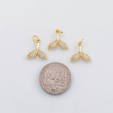 18K Gold PVD Whale tail dolpin tail charm - Tarnish Resistant
