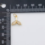 18K Gold PVD Whale tail dolpin tail charm - Tarnish Resistant