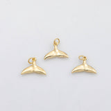 18K Gold PVD Whale tail dolphin tail charm - Tarnish Resistant