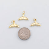 18K Gold PVD Whale tail dolphin tail charm - Tarnish Resistant